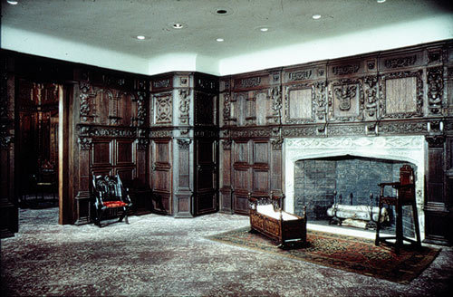 Panelling and chimneypiece, 17th century.