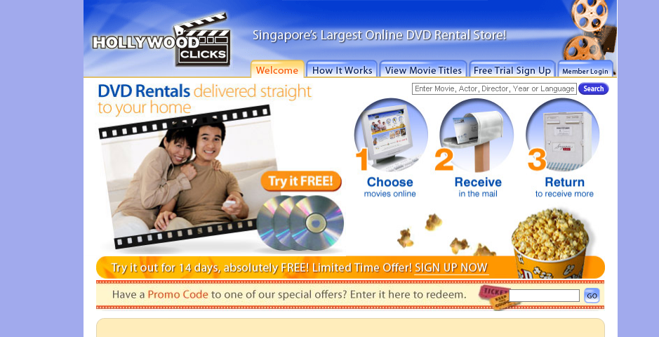 Singapore’s Largest Online DVD Rental Store.