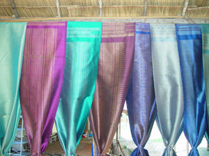Samples of silk fabric.
