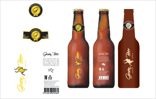 The brown design of the bottle with Uluru associations.