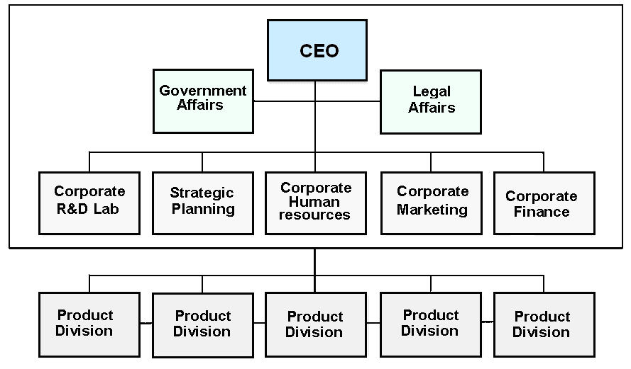 Structure of Multi-divisional structure.