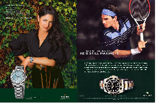 Rolex advertisements featuring celebrity endorsers.