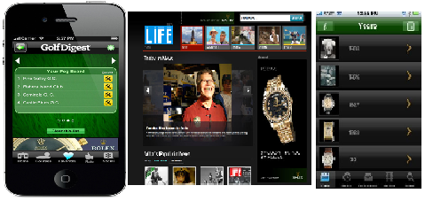 Online advertisement and mobile apps by Rolex.
