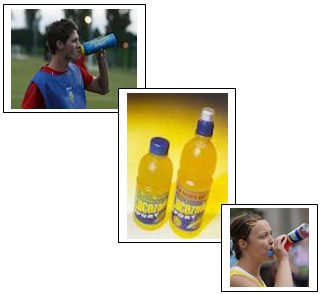 Different packaging of Lucozade Sport.