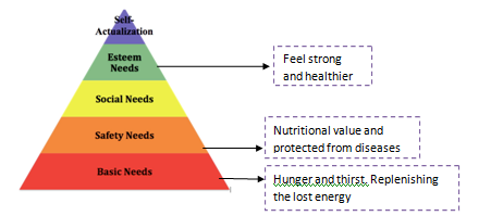 Maslow’s Hierarchy of needs on the benefits of Lucozade Sport.