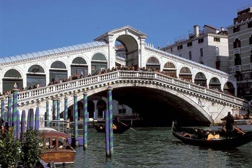The gondola tour in Venice.