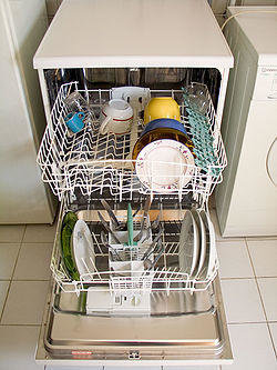 Opened dishwasher.