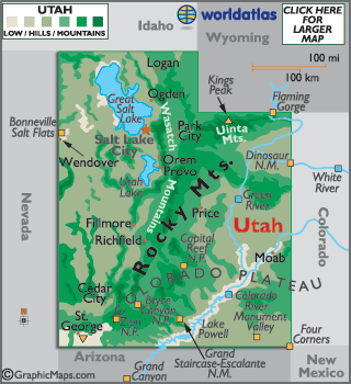 The map of Salt Lake City, Utah.