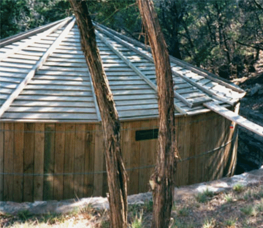 Water collected from several roofs can be directed to one main cistern.