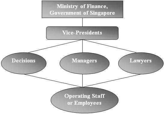 A figure showing the organizational structure of the company.