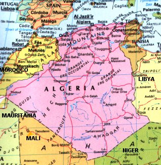 Map of Algeria.