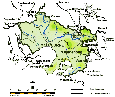 The topography of the area map.
