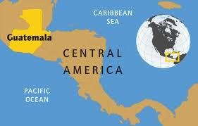 Map of Guatemala in relation to South America and the World.