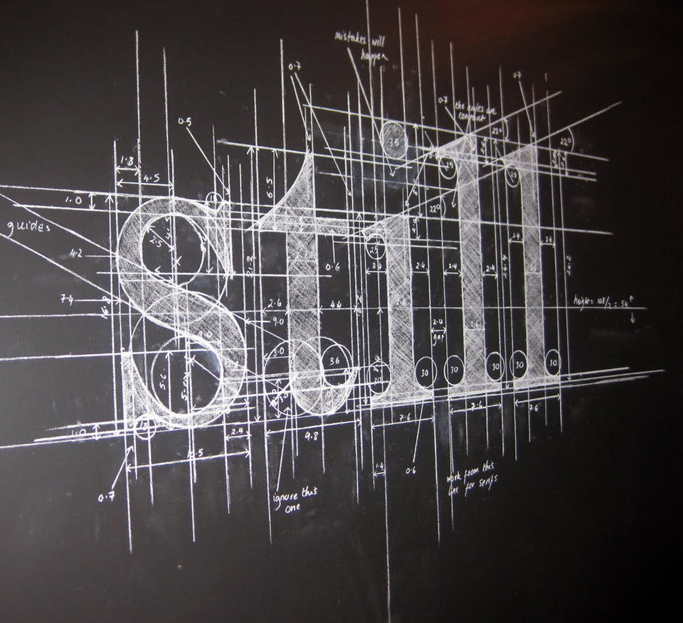 The word “Still” on the board.