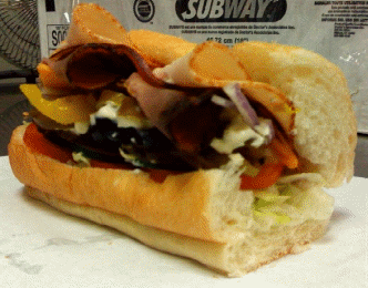 Subway sandwich sample.