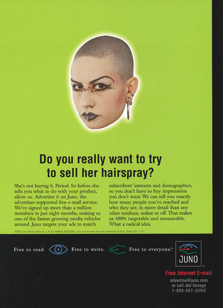 An advertisement of Hairspray to bald-headed individuals.