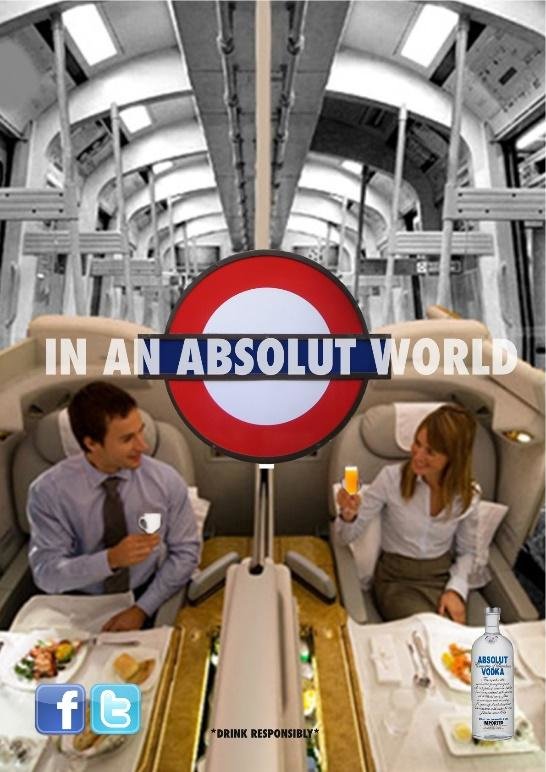 With regard to creativity, the advert depicts a high degree of sophistication in the background of the travelling tube