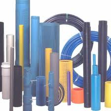 Several applications for polyvinyl chloride such as various forms of pipes.