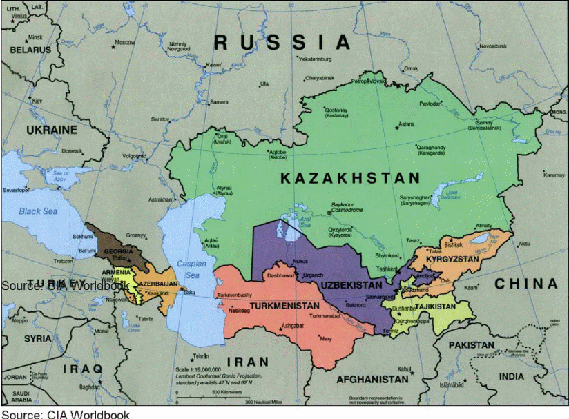 Central Asian Region map.