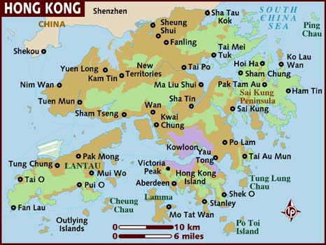 Hong Kong map.