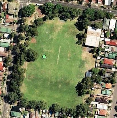Satellite Image of L’estrange Park adapted from Google Maps.