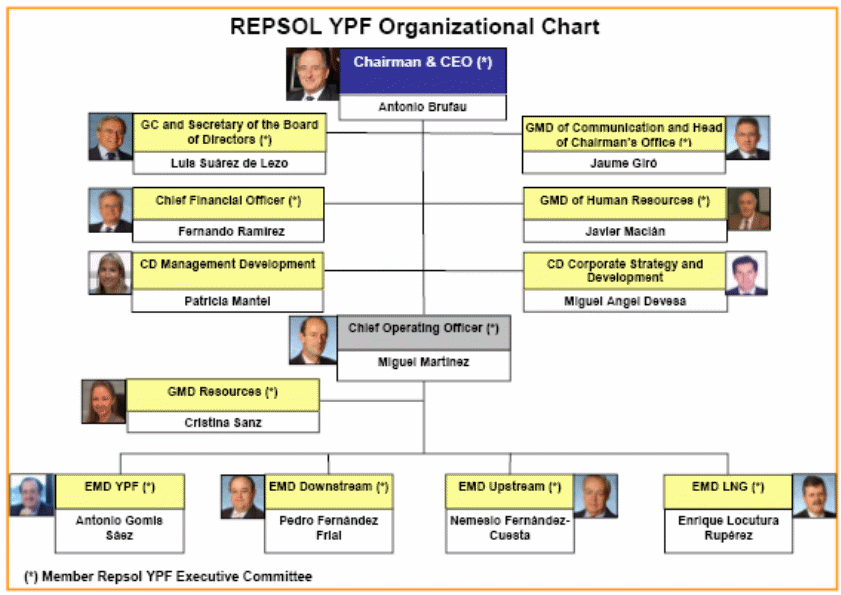Repsol YPF Organizational Chart