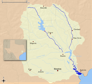 Map of San Jacinto River and the surrounding watershed