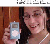 A woman with an iPod