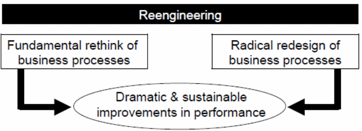 Reengineering process diagram.