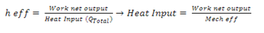 The amount of heat input can be calculated by formula.