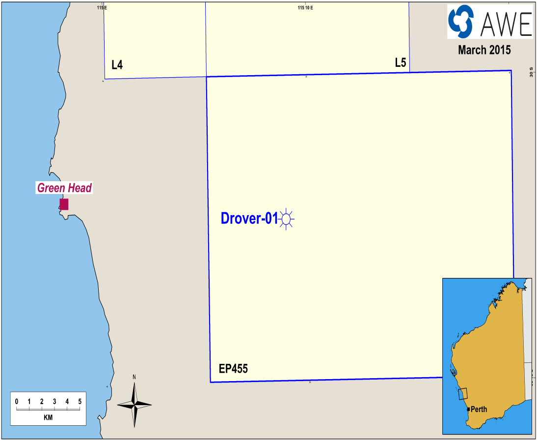 A map of Drover-1 well
