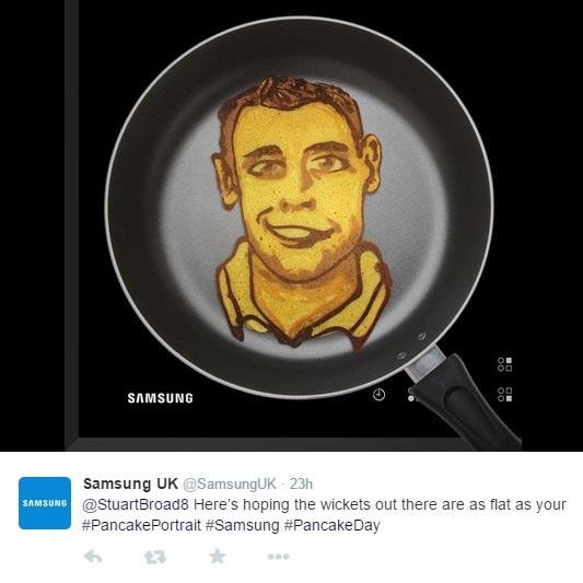 Samsung Advertising its Brand Using Pancakes During the Pancake Day