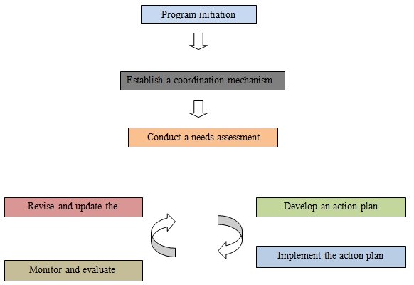 Guidelines – the implementation cycle for the health and wellbeing program.