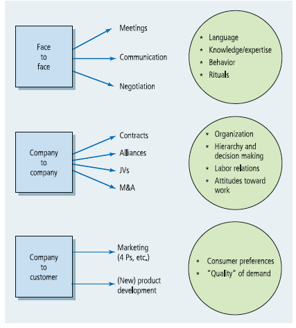 Various ways through which culture influences business contexts.