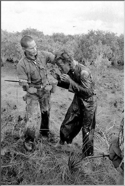 January 9, 1964 a soldier of the Army of South Vietnam stabs a farmer, assuming that he was lying on the movements of the Viet Cong - North Vietnamese soldiers