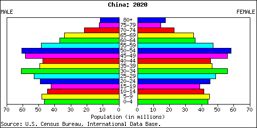 The future concentration of the future Chinese population in 2020