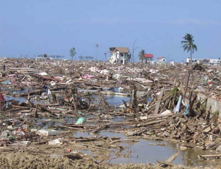 Waste and debris in Banda Aceh