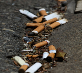 Discarded Cigarette Filters