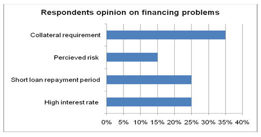 The respobdents opinion on financing problems