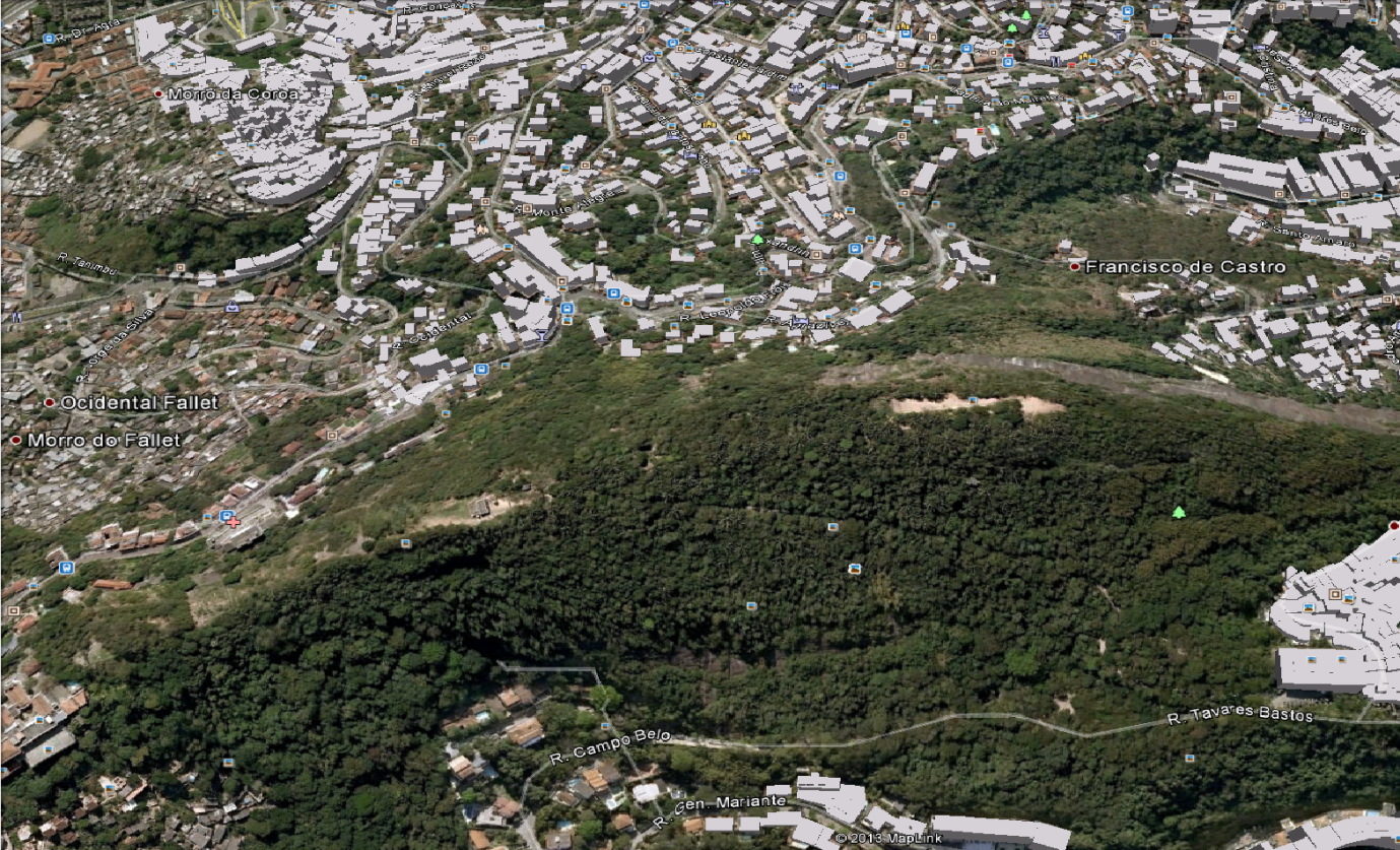 Rio and its industrial regions - screen from Google Earth.