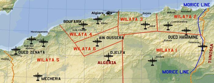 Map of the Morice Line between Algeria and Tunisia
