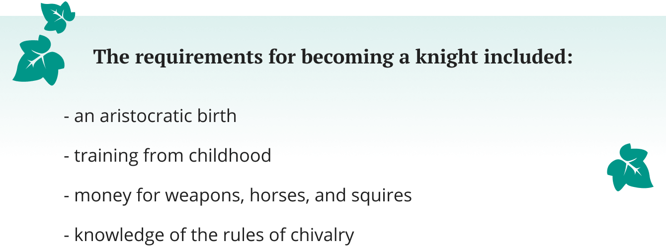 There were many requirements for becoming a knight.
