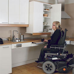 Adapted kitchen for people on wheelchair