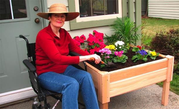 Gardening on a wheelchair