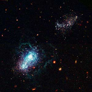 Dwarf galaxy formed through hierarchical clustering.