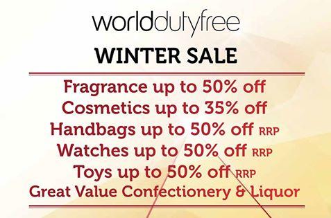 Product promotions at the World Duty Free in Birmingham Airport during the Winter Sales Offer