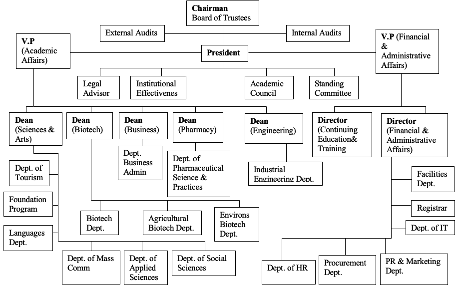 The UMS Organizational structure