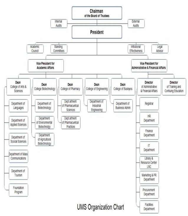 UMS Organisational Chart.