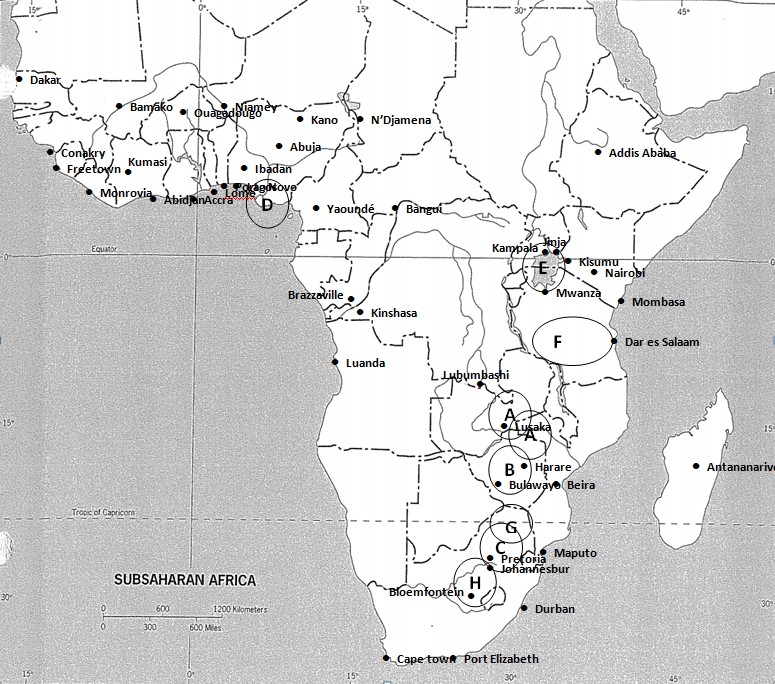 Urban-Economic Map of sub-Saharan Africa