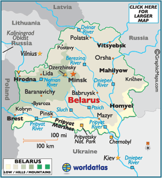 The Map of Belarus.